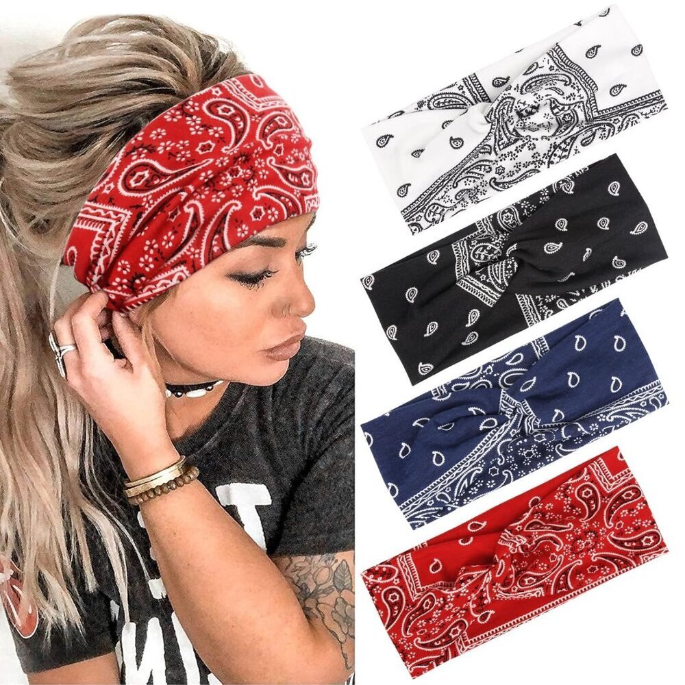 Headbands for Women Knotted Headband Elastic Head Bands Women's Hair Band Non-Sl